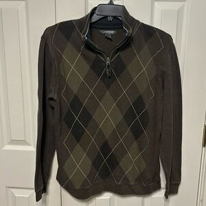 Method Argyle Quarter Zip Sweater